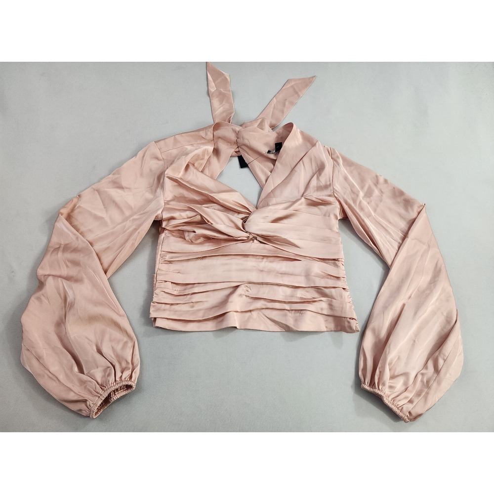 Express blouse top shirt womens XS pink stretch 31715072 stretch zip $68 ladies